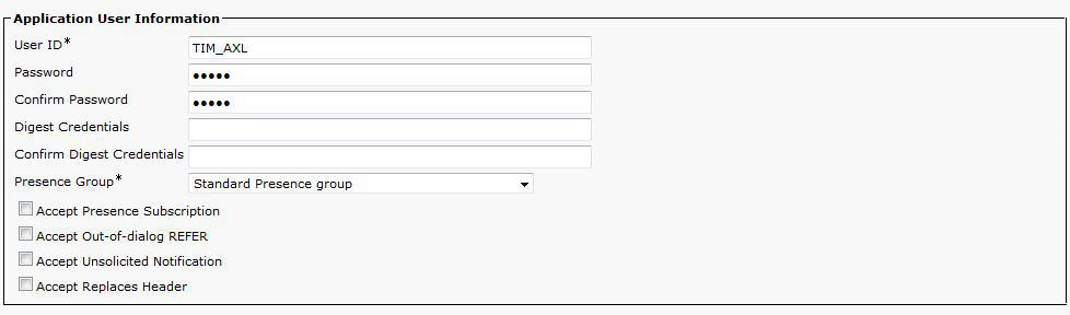 Application user info