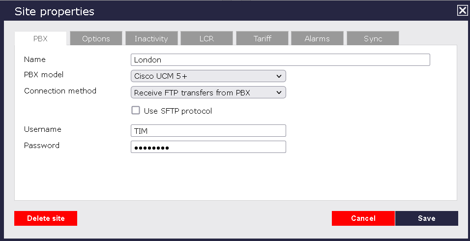 Site Properties