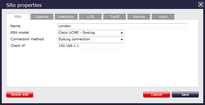 Radius TIM Site Properties